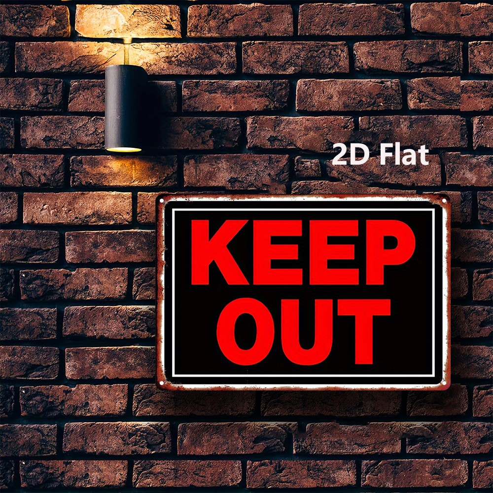 Metal Sign Red KEEP OUT Decorative Wall Art 20.32×30.48 cm