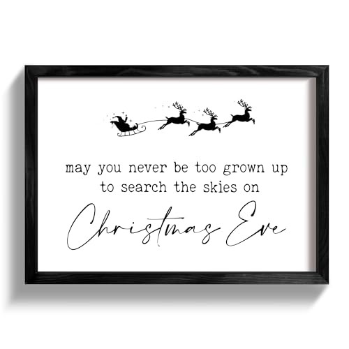 Ronasip Farmhouse Framed Christmas Wall Decor Sign May You 16.5″L x 12″W Black