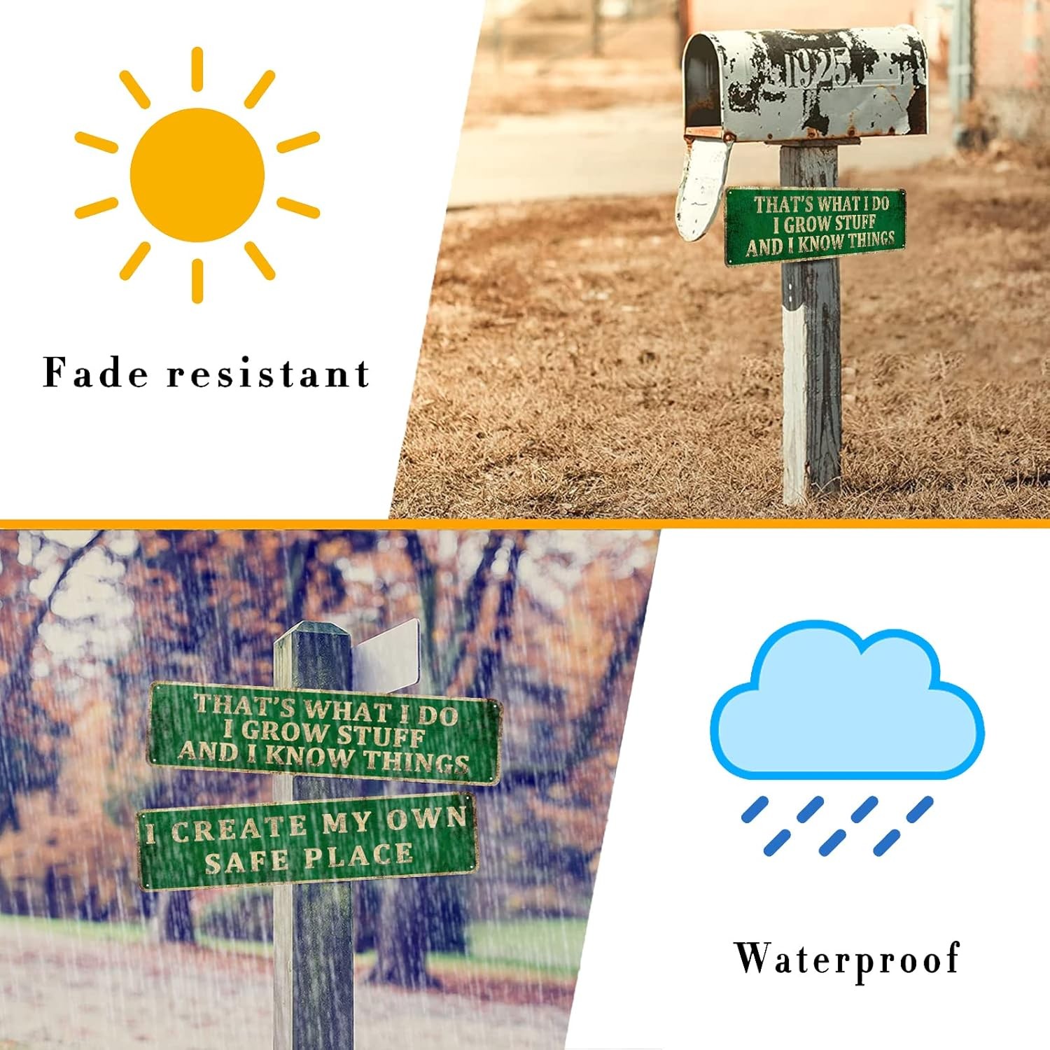 Funny Garden Decor Vintage Metal Tin Sign – Outdoor Funny Wall Decor -(4″ x 16″)