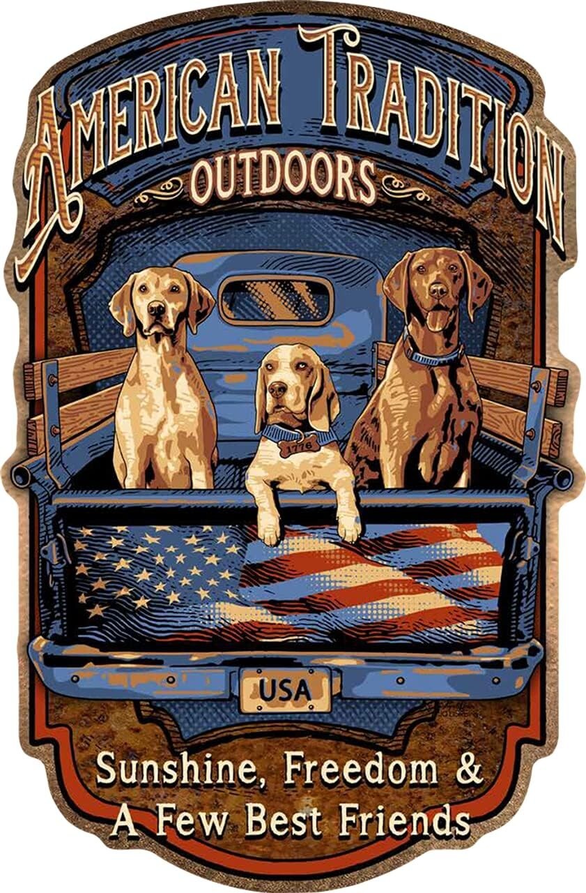 New American Tradition Outdoors Decorative Embossed Aluminum Sign Made in USA