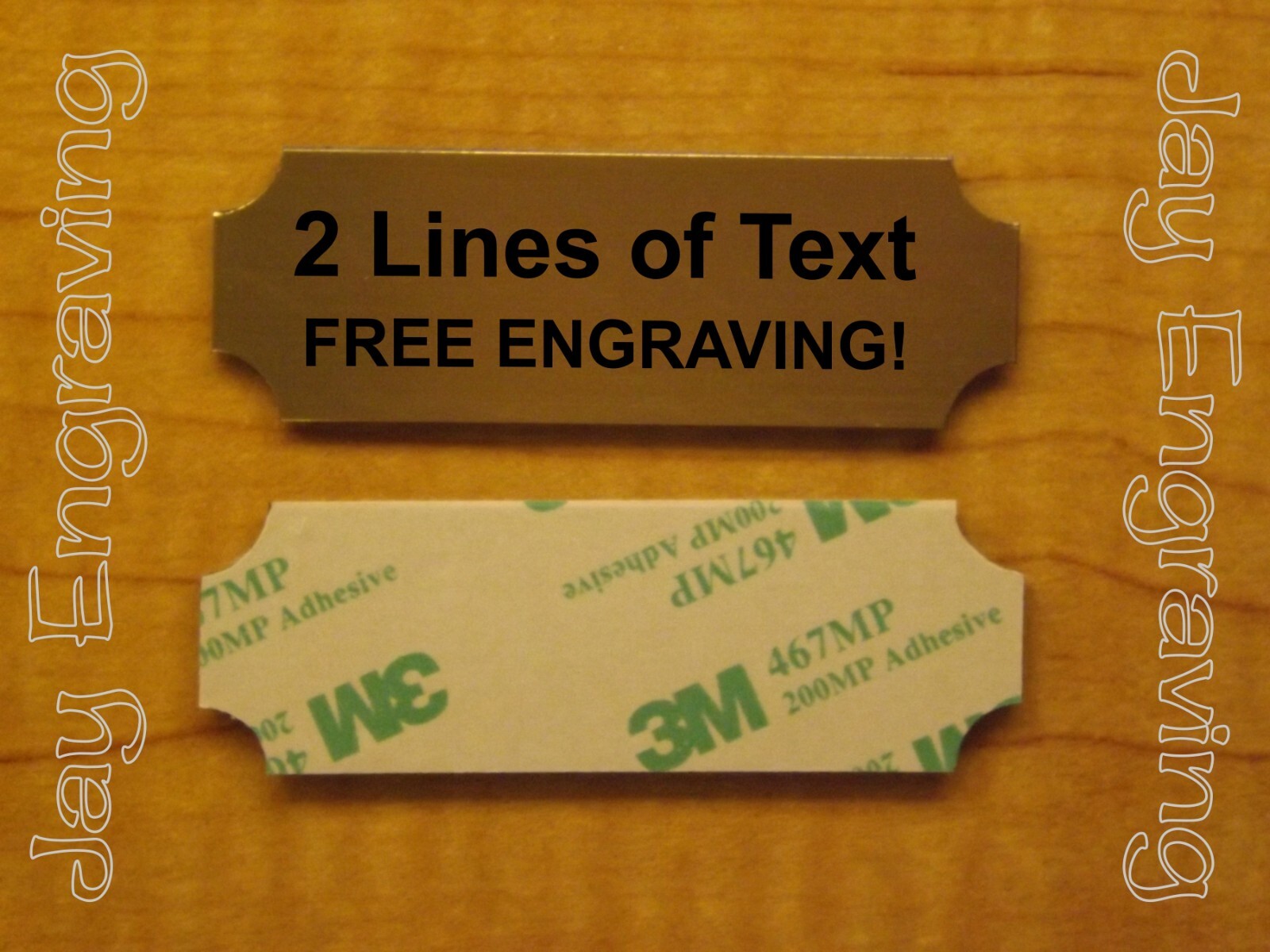 Custom Engraved 1×3 Brushed Finish Gold Silver Copper or Bronze Plaque Plate Tag