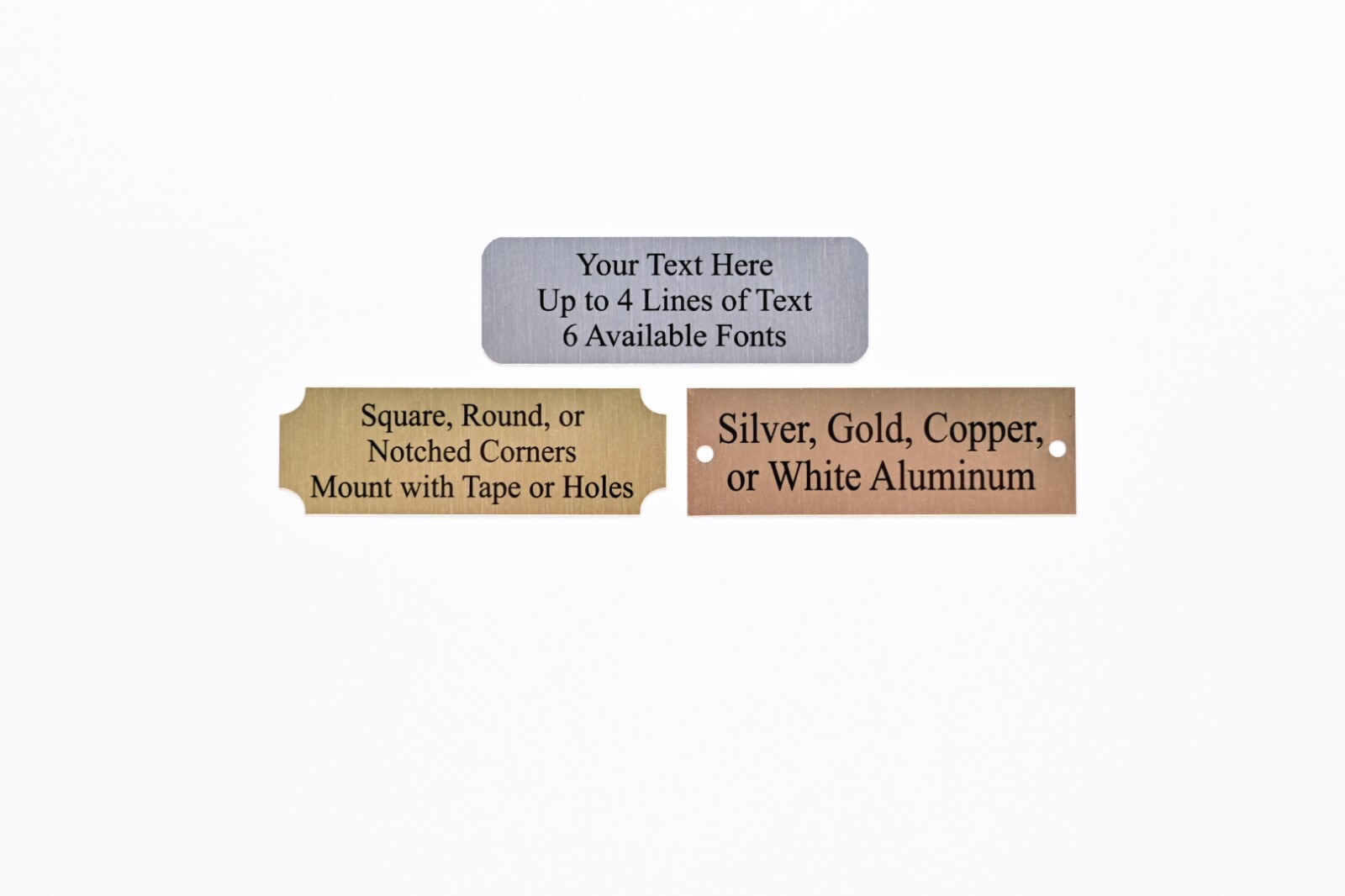 1×3 Custom Engraved Sublimation Aluminum Plate Plaque Name Tag Trophy Flag