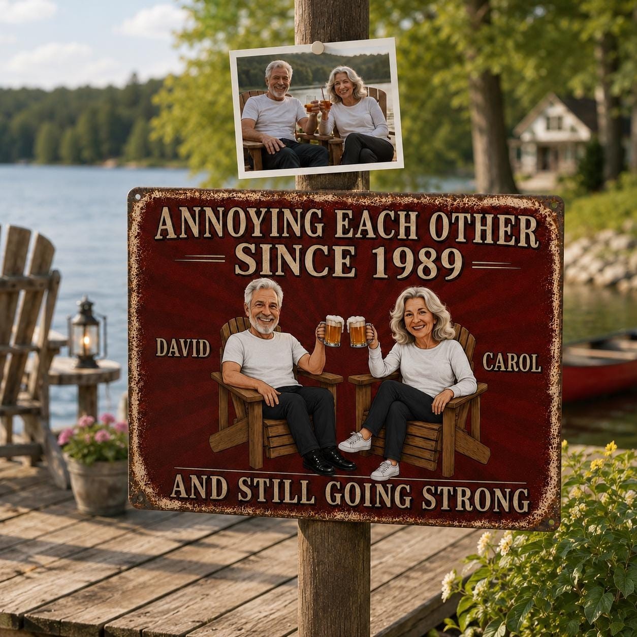 Custom Annoy Each Other And Still Going Strong Metal Sign, Funny Couple Gift