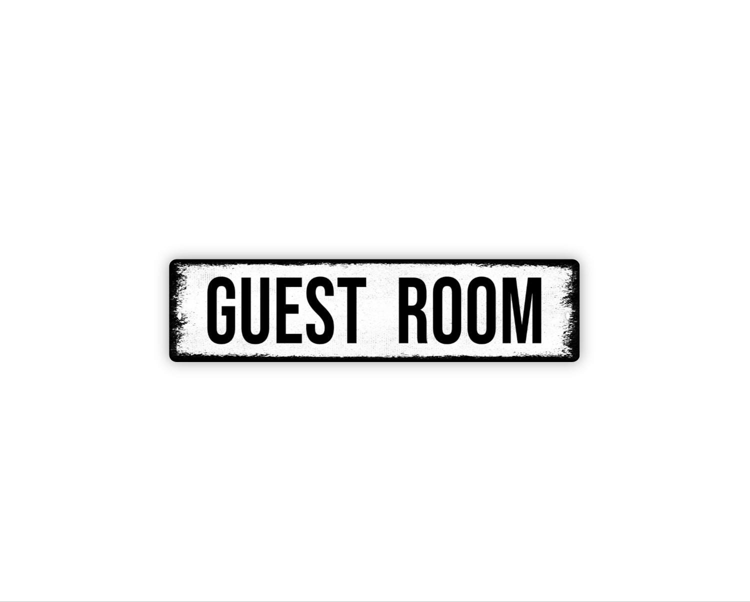 Guest Room Sign Metal Wall Decor for Bedroom Door or Hallway, Classic