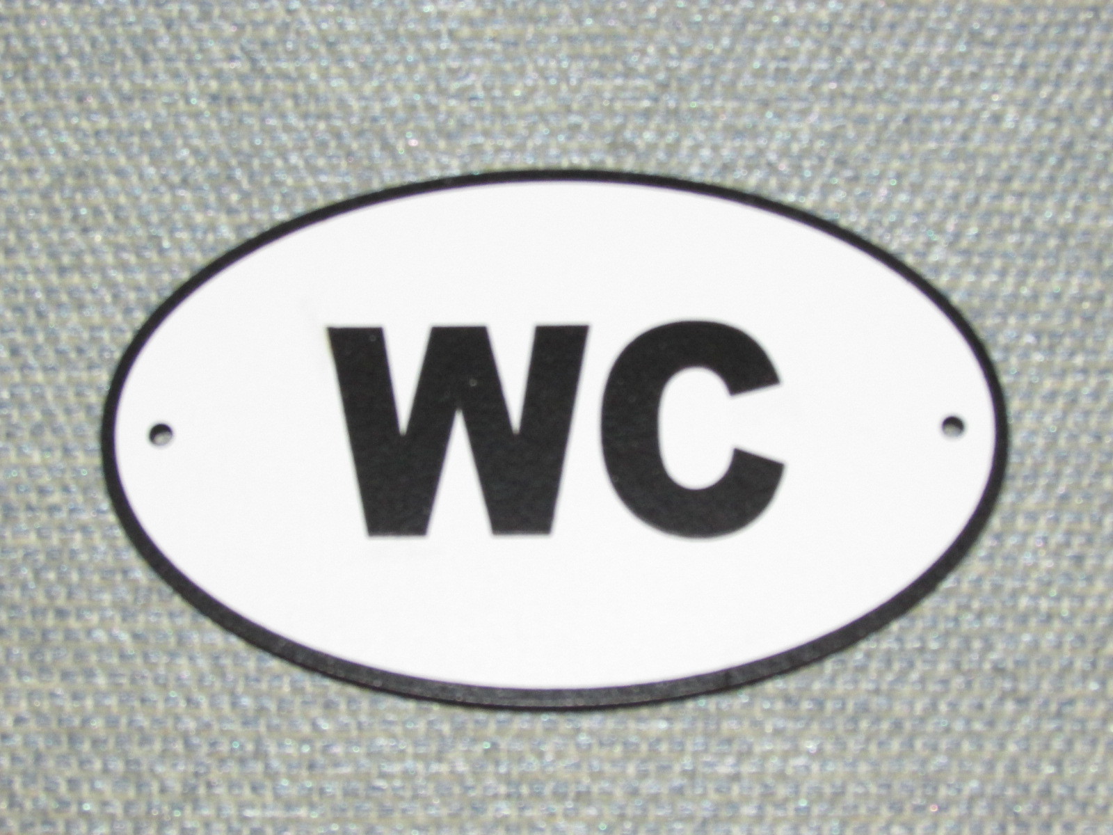 WATER CLOSET WC Wood English Bathroom Sign Plaque Restroom Black Letters