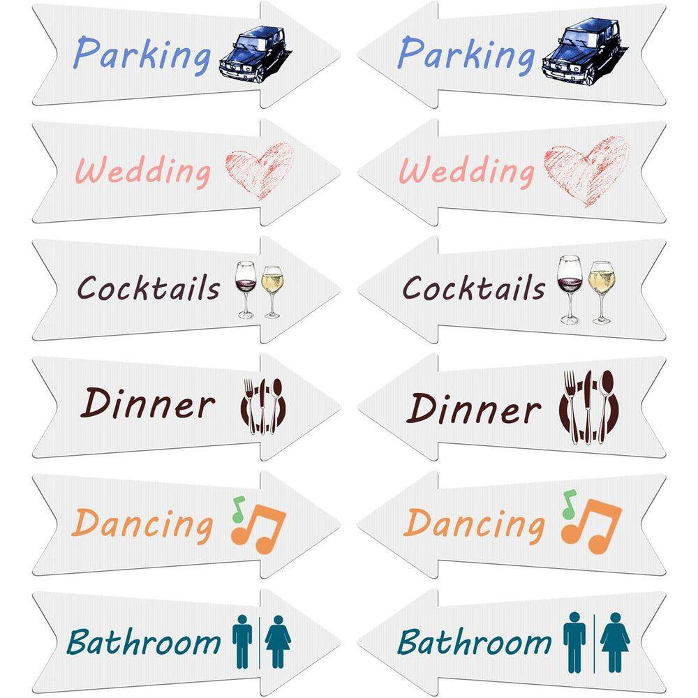 3-Pack 17 X 6 In. Blank Arrow Yard Signs with Stakes, Customizable Directional S