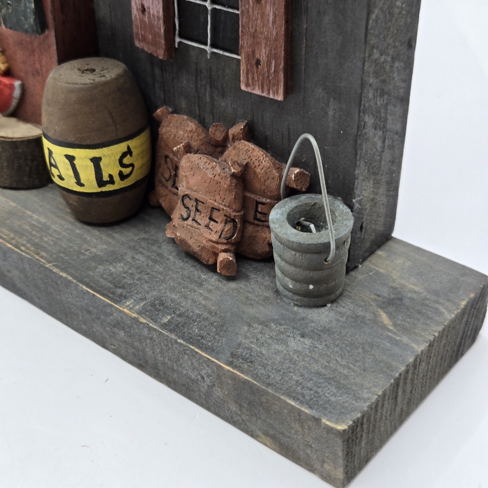 Rare Vintage 3D Hardware Store Front Wooden Wall Art Home Décor Hanging – read