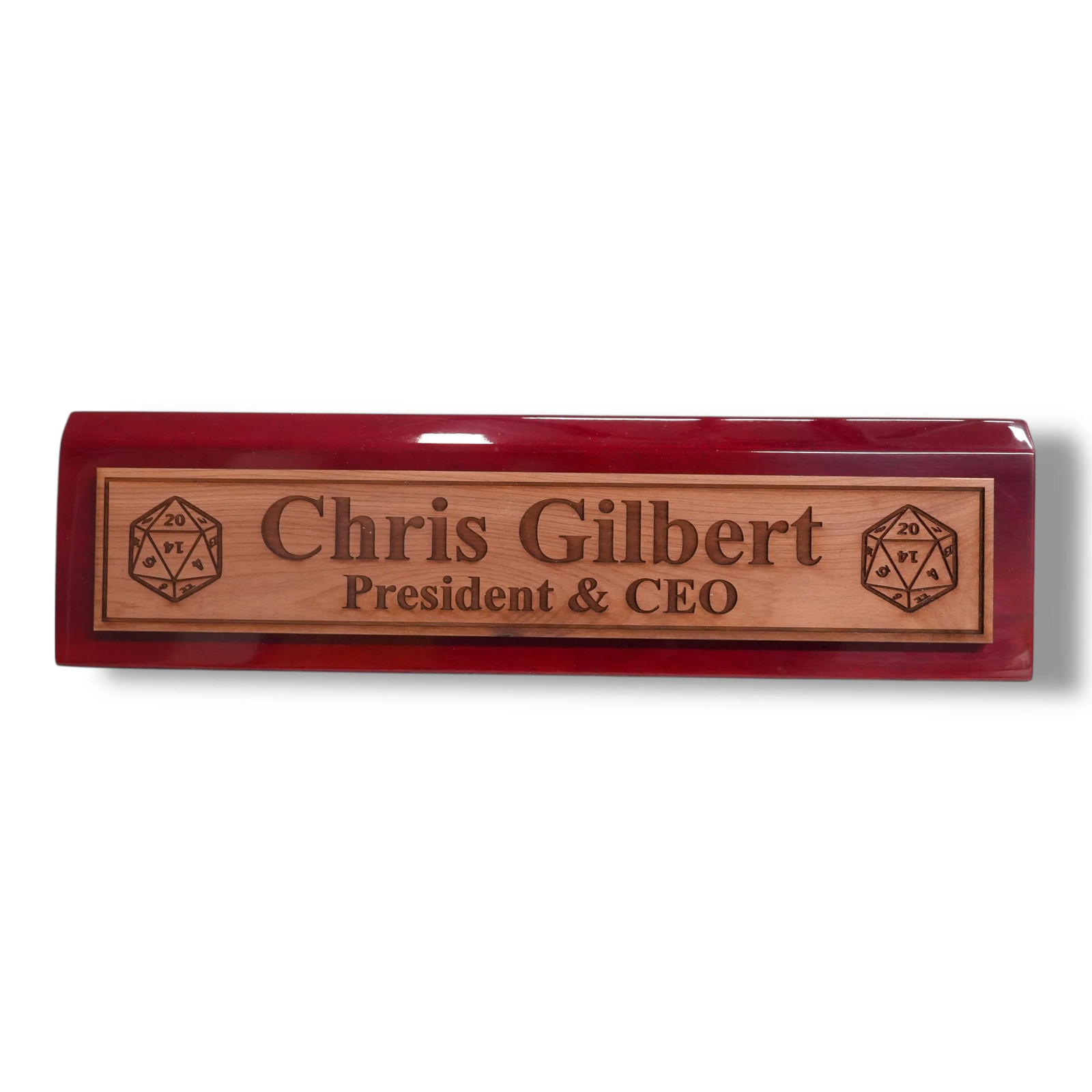 Desk Wedge Name Plate – PERSONALIZED – D20 – 11 Inches