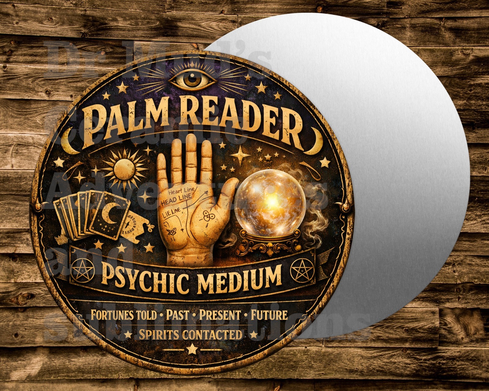 Palm Reader psychic medium Metal Sign for Wreaths Crafts & minis