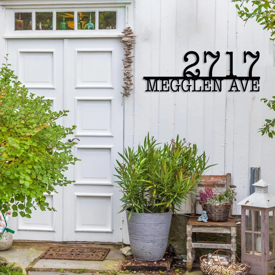 Custom Modern Metal Address Sign, Street Name House Number Address, House Decor