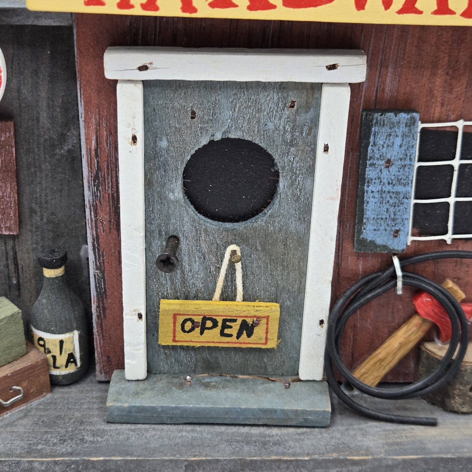 Rare Vintage 3D Hardware Store Front Wooden Wall Art Home Décor Hanging – read