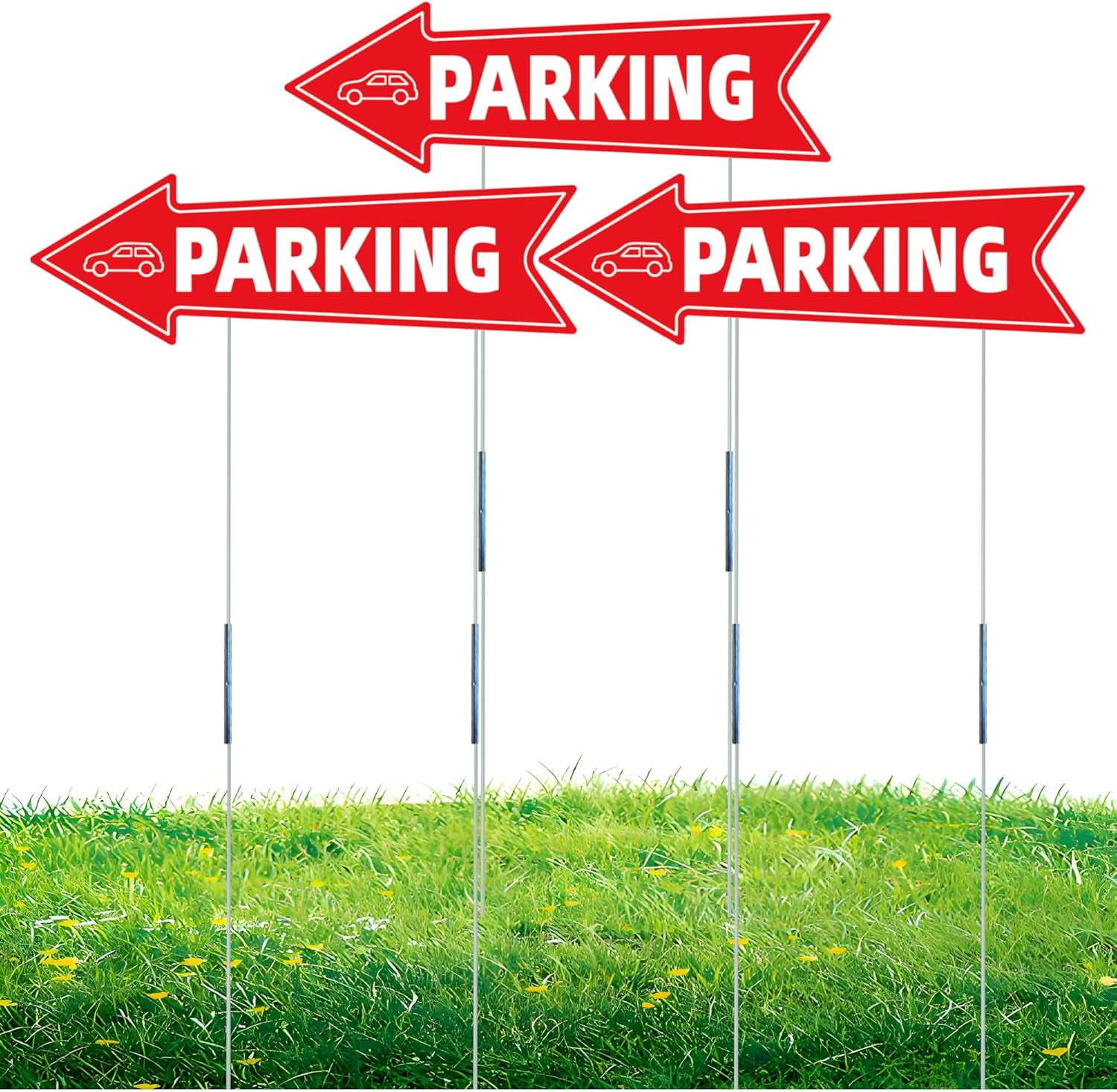 16 X 5 Inch Directional Parking Signs with Arrows – Durable Corrugated Plastic E