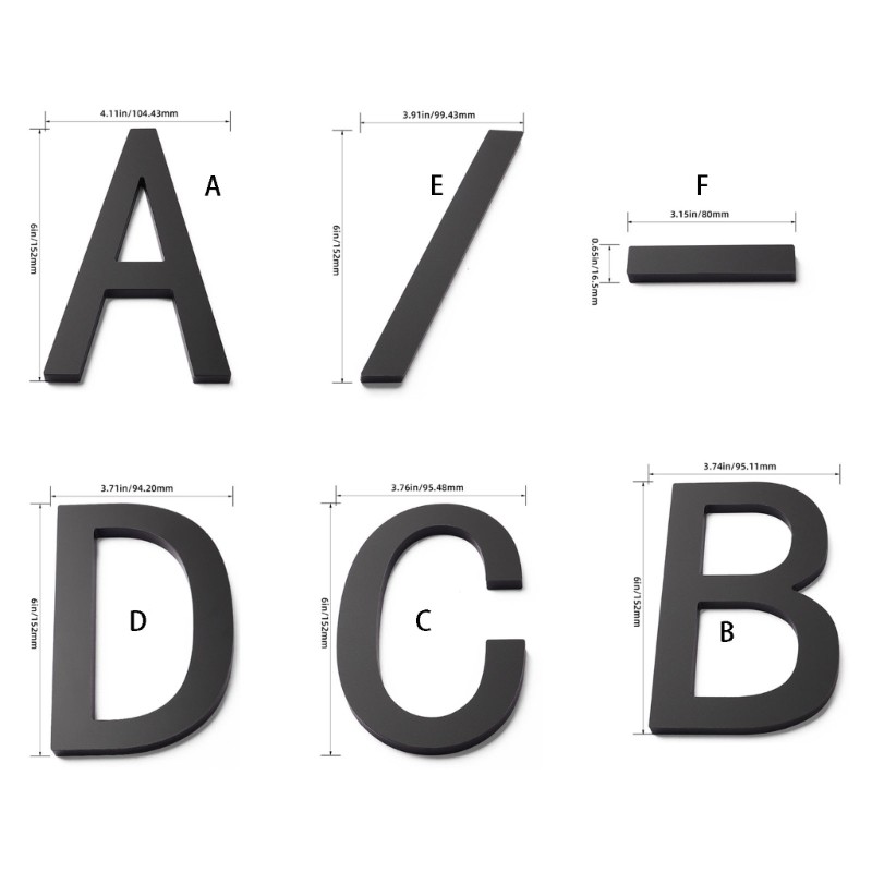 Smooth Acrylic Address Marker 6 Inch Tall Design Houses Number for Home Entrance