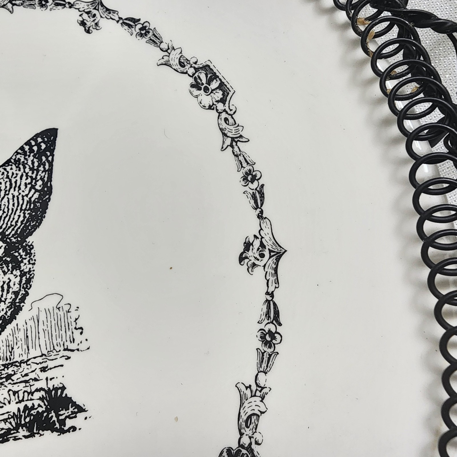 Large Chicken Wall Hanging Black & White Wire Frame French Country