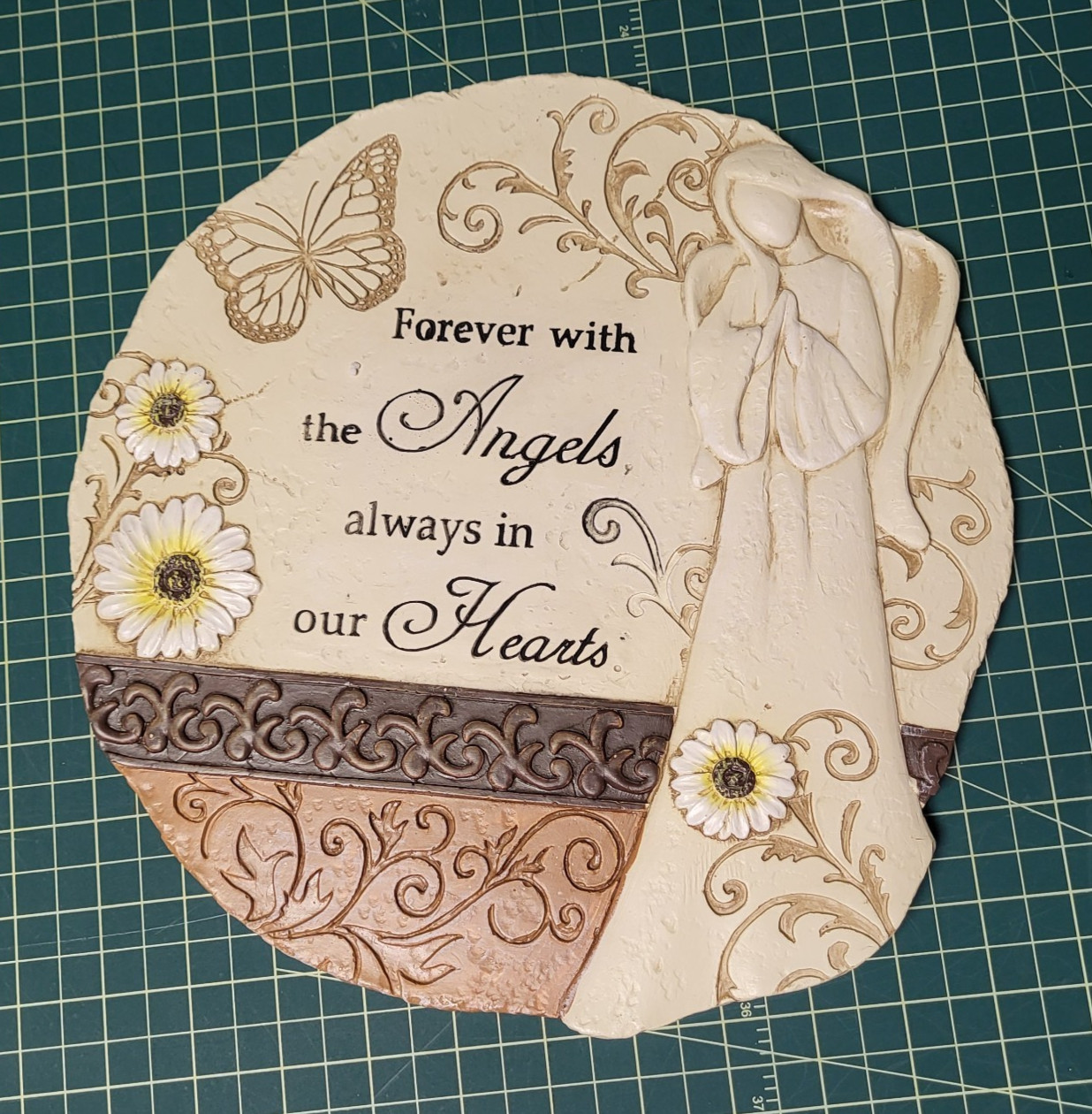 Garden Stone Memorial Plaque – Forever with the Angels, Always in our Hearts