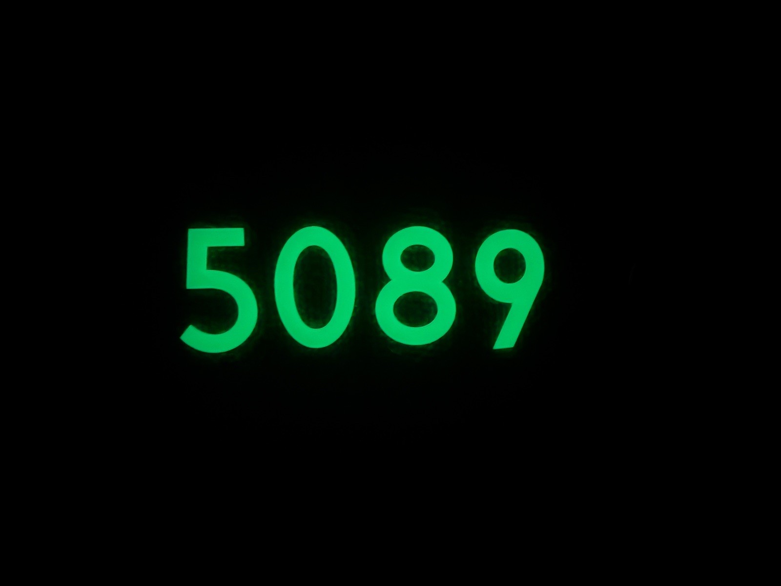 Glow In The Dark House Address Numbers (1950s Style)(Green Glow)(5 Numbers Max)