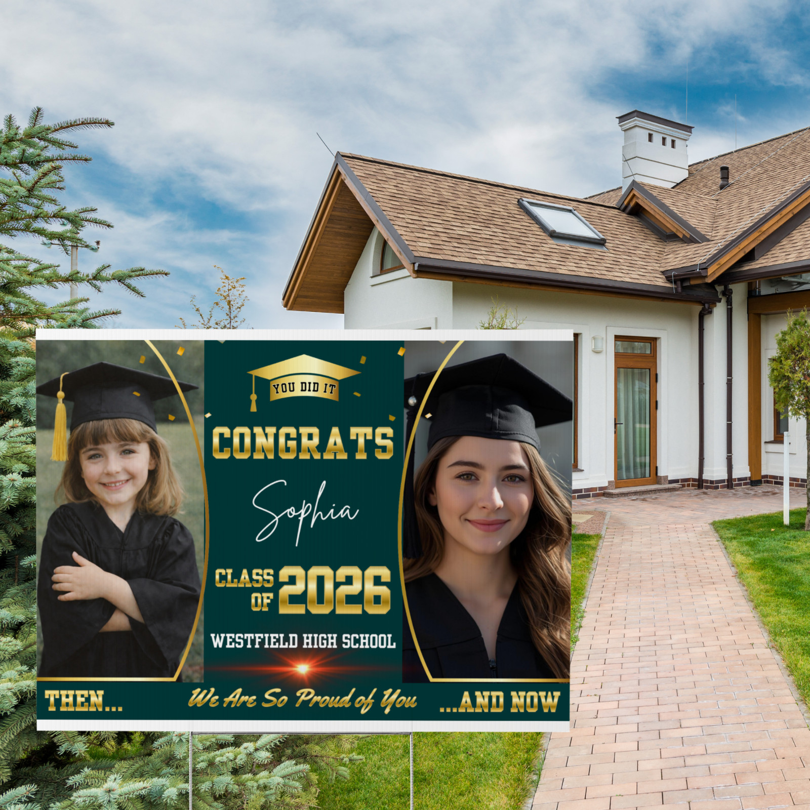 Personalized Graduation Yard Sign Class of 2026 Custom Photo Lawn Sign