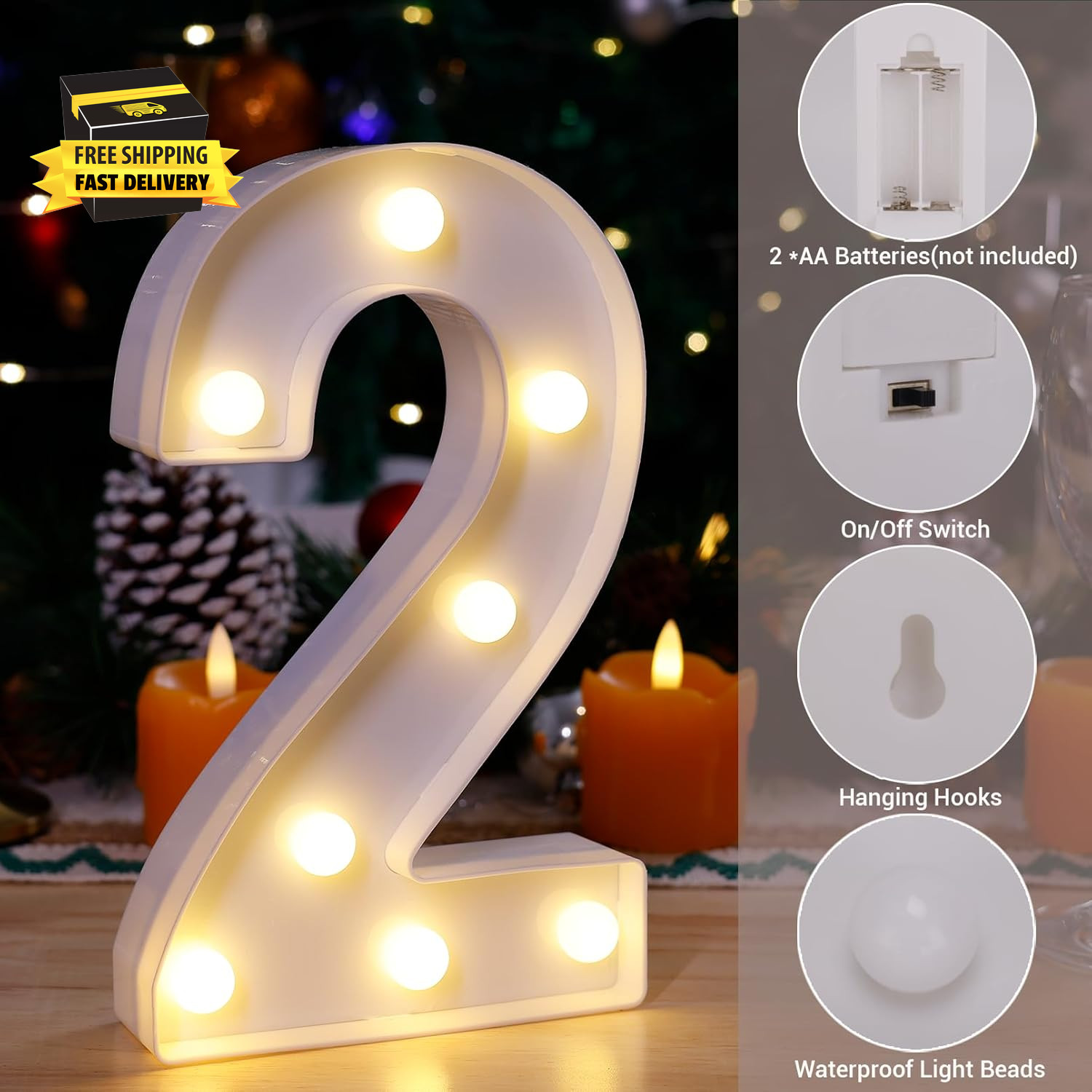 LED Marquee Sign Light up Letters, Alphabet Light up Letters Sign, Battery Power