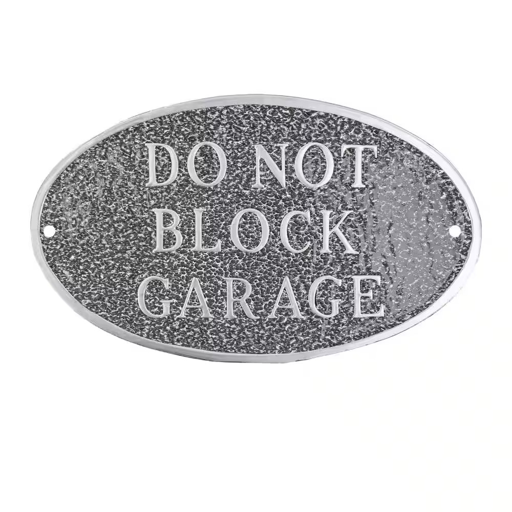 10 In. X 18 In. Large Oval Do Not Block Garage Statement Plaque Sign – Swedish I