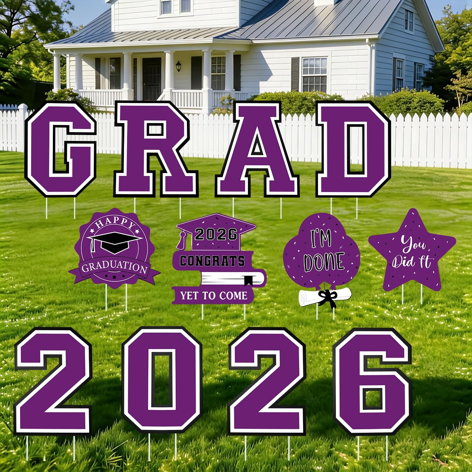 Graduation Decorations 2026 12Pcs Graduation Yard Signs Class of 2026 Outdoor…