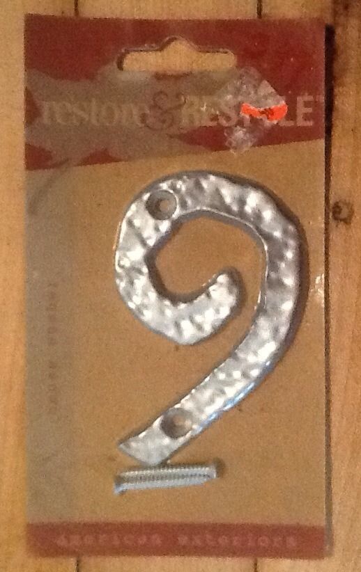 Restore & Restyle 3 Inch House Number #6 Or #9 Hammered Finish – New