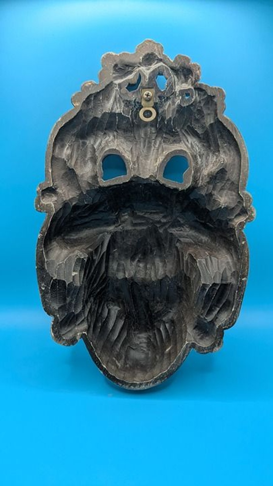 VTG MCM Wooden Lady Face Mask Wall Hanging Art Decor Asian Design Plaque 10″