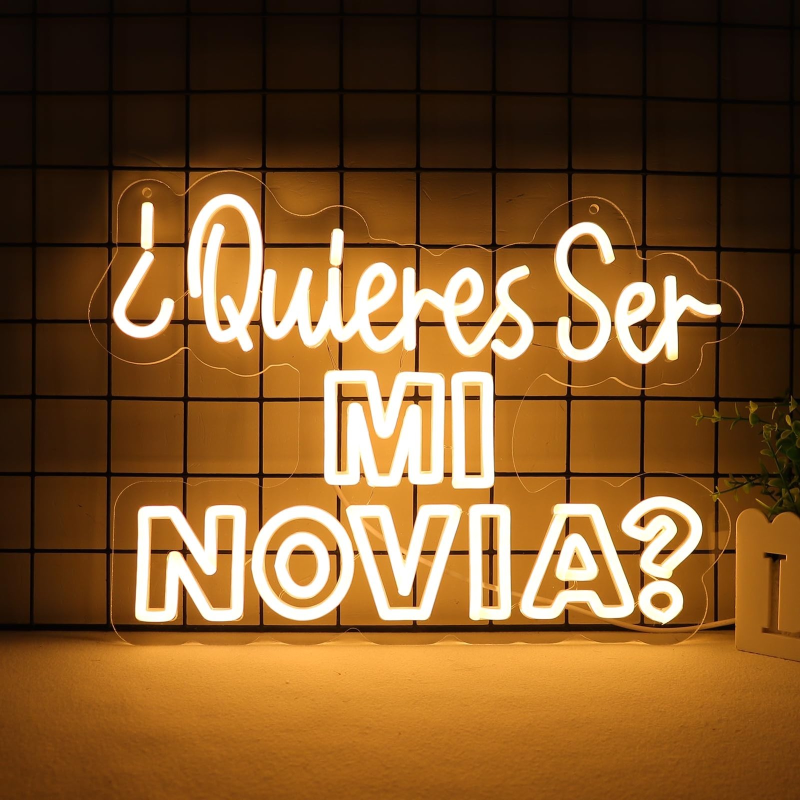 Neon Proposal Sign – ‘Quieras Ser Mi Novia’ LED Light for Wedding, Engagement &