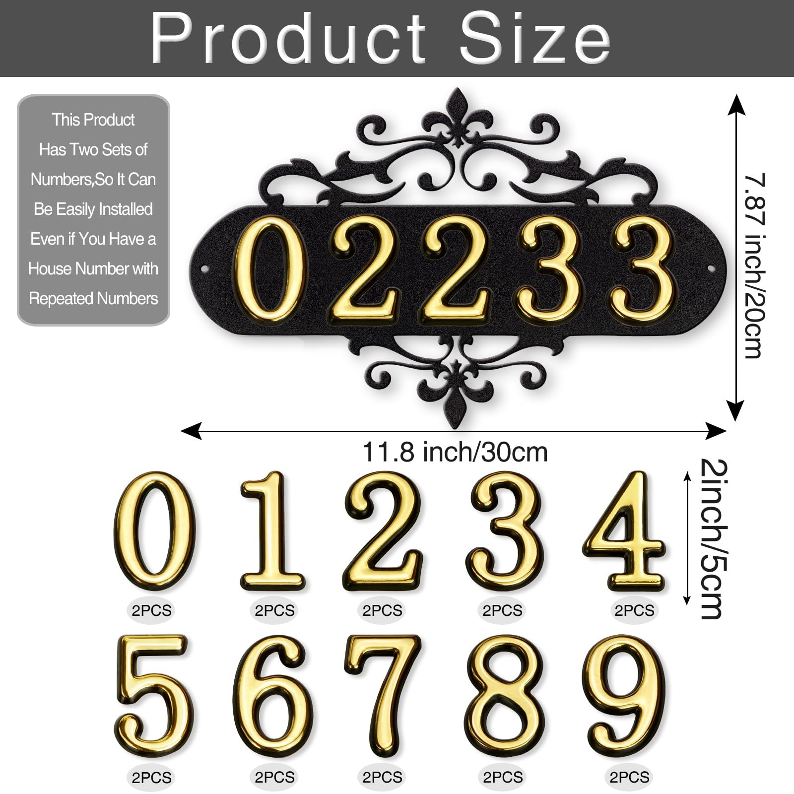 House Numbers for Outside,Metal House Address Numbers for Hotel House Home Offic