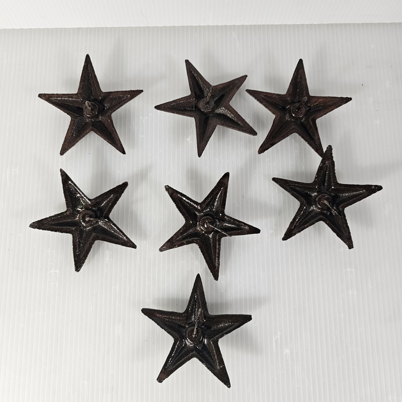 7 Cast Iron TX Texas Stars, Nail Backs, Western Rustic Decor DIY Crafts