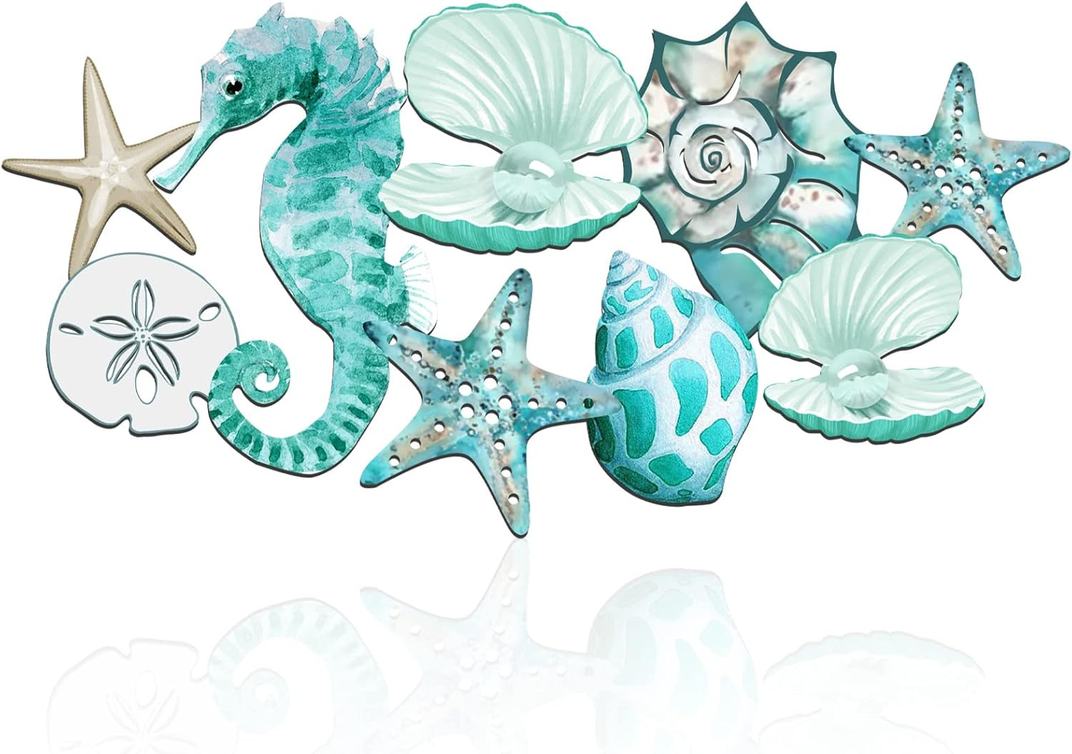 Metal Beach Wall Decor Seashell Beach Themed Bathroom Decor Rustic Nautical Ocea