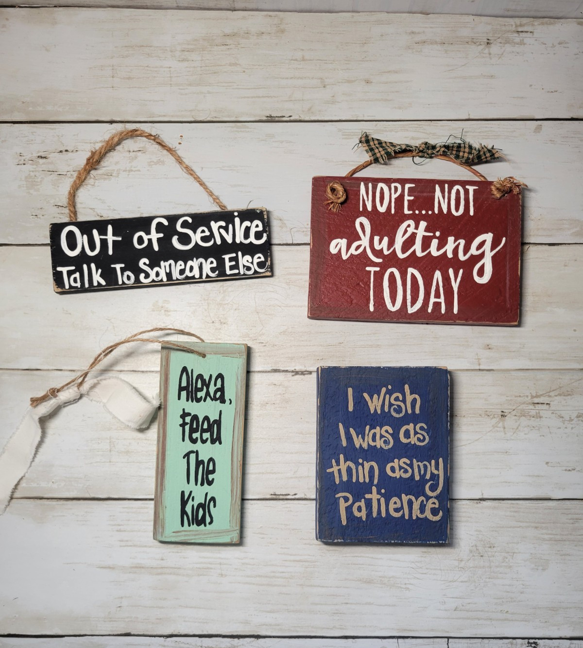 Set Of 4 Small Handpainted Signs
