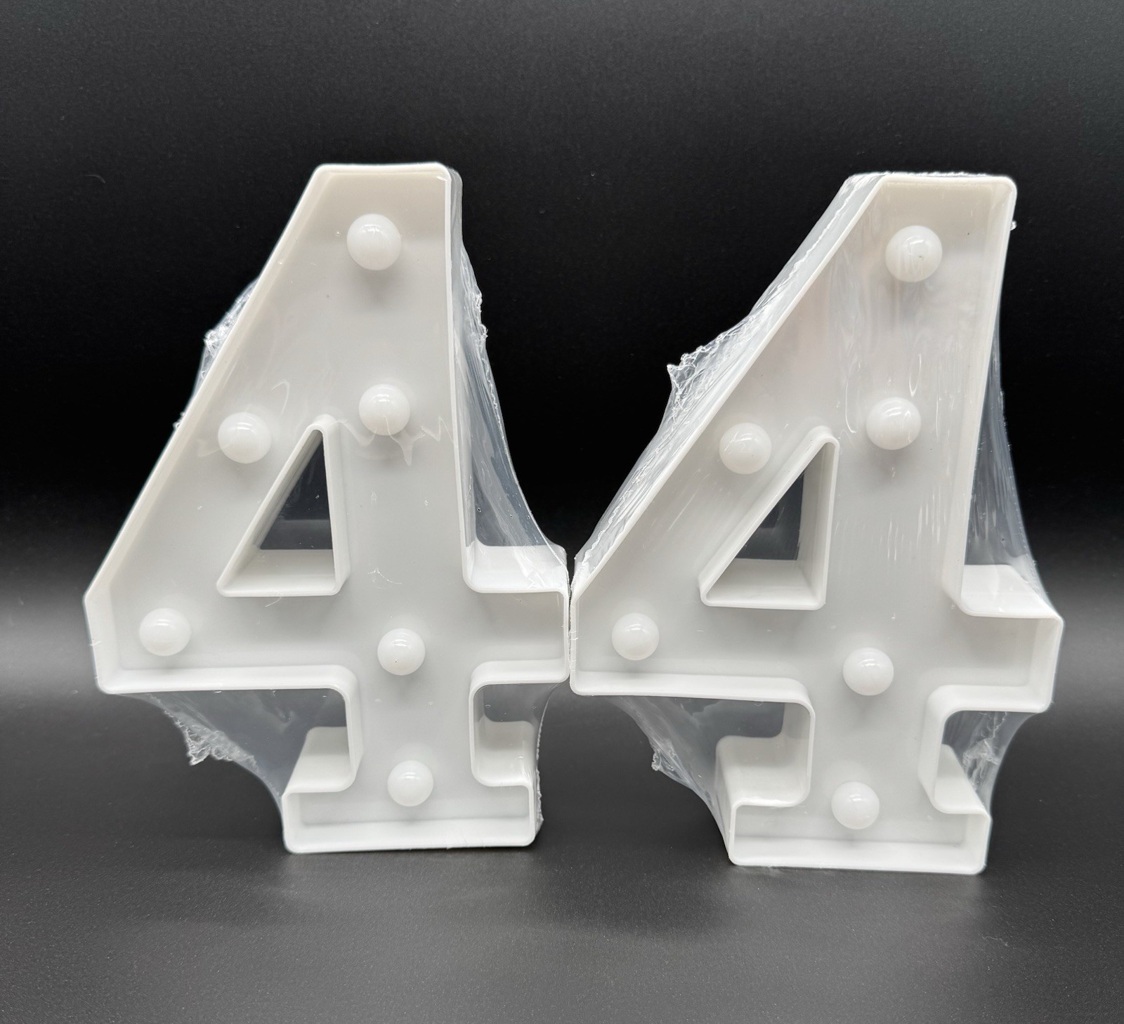 Marquee Number #4 Lights for Events & Decor Set Of 2 #4 4 8” Battery- Operated