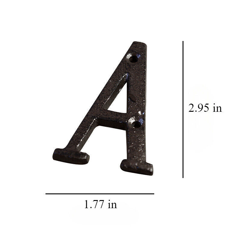 Cast Wrought Iron Black Antique House Door Alphabet Letters and Numbers HOT!