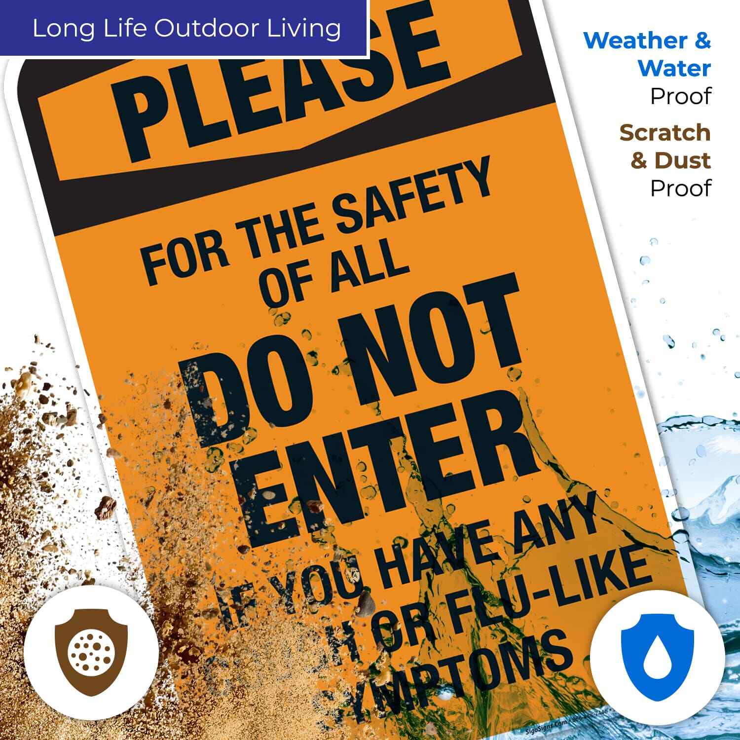 Social Distancing Sign, Do Not Enter If You Have Any Symptoms Sign,