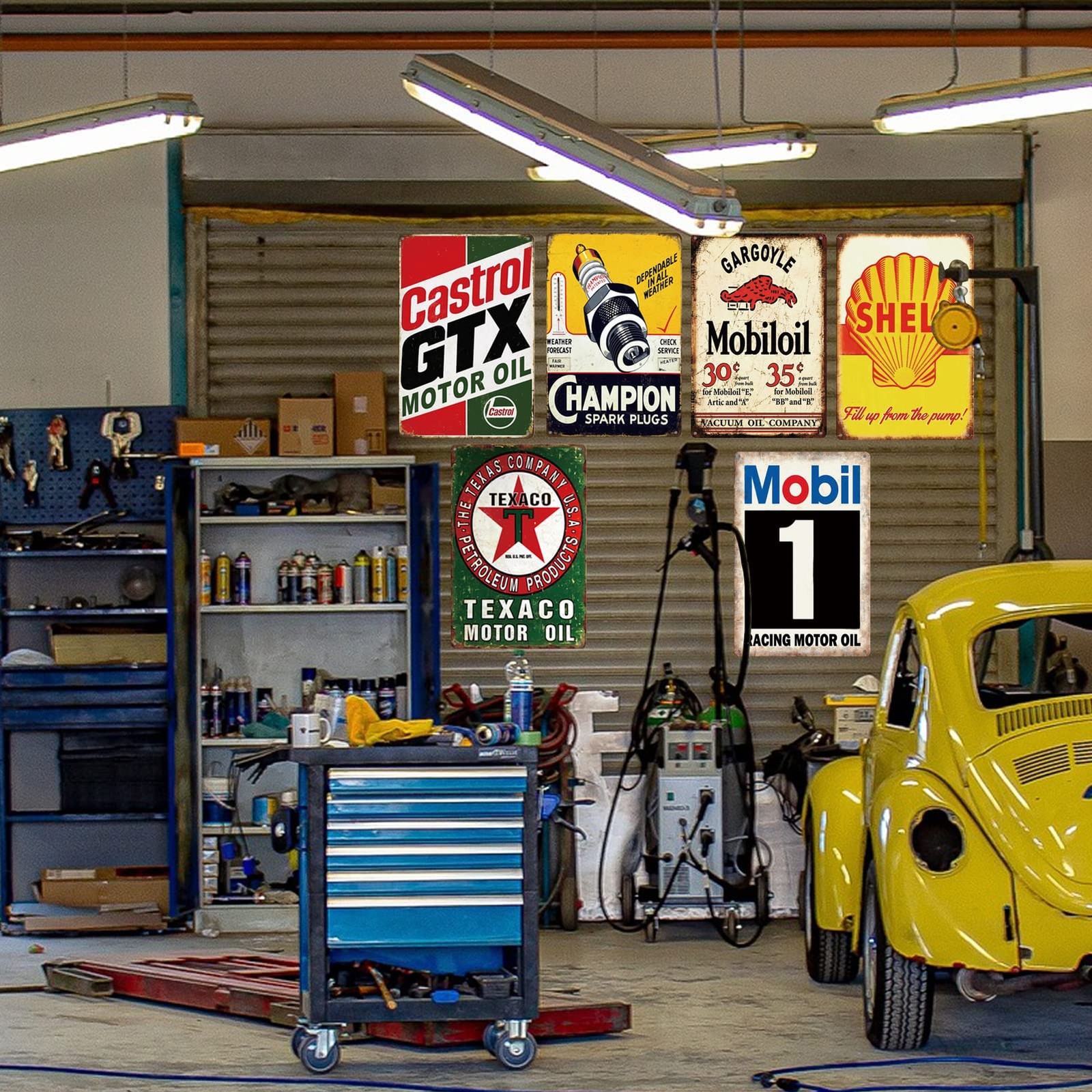 Vintage Gas Tin Signs Retro Oil Metal Signs for Garage Man Cave Bar Wall Decor 6