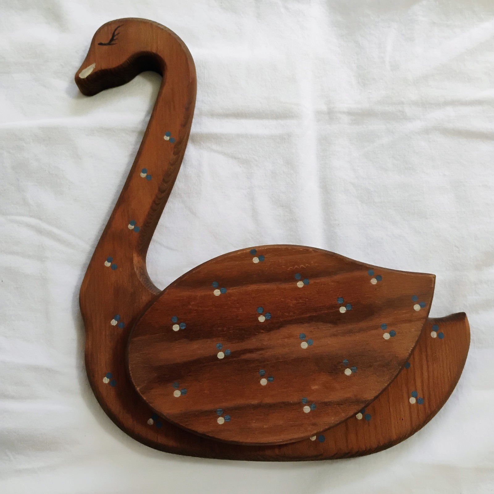 Vintage Wooden Duck Or Goose Wall Pocket Pair Set Of 2 Country Chic 90s Style