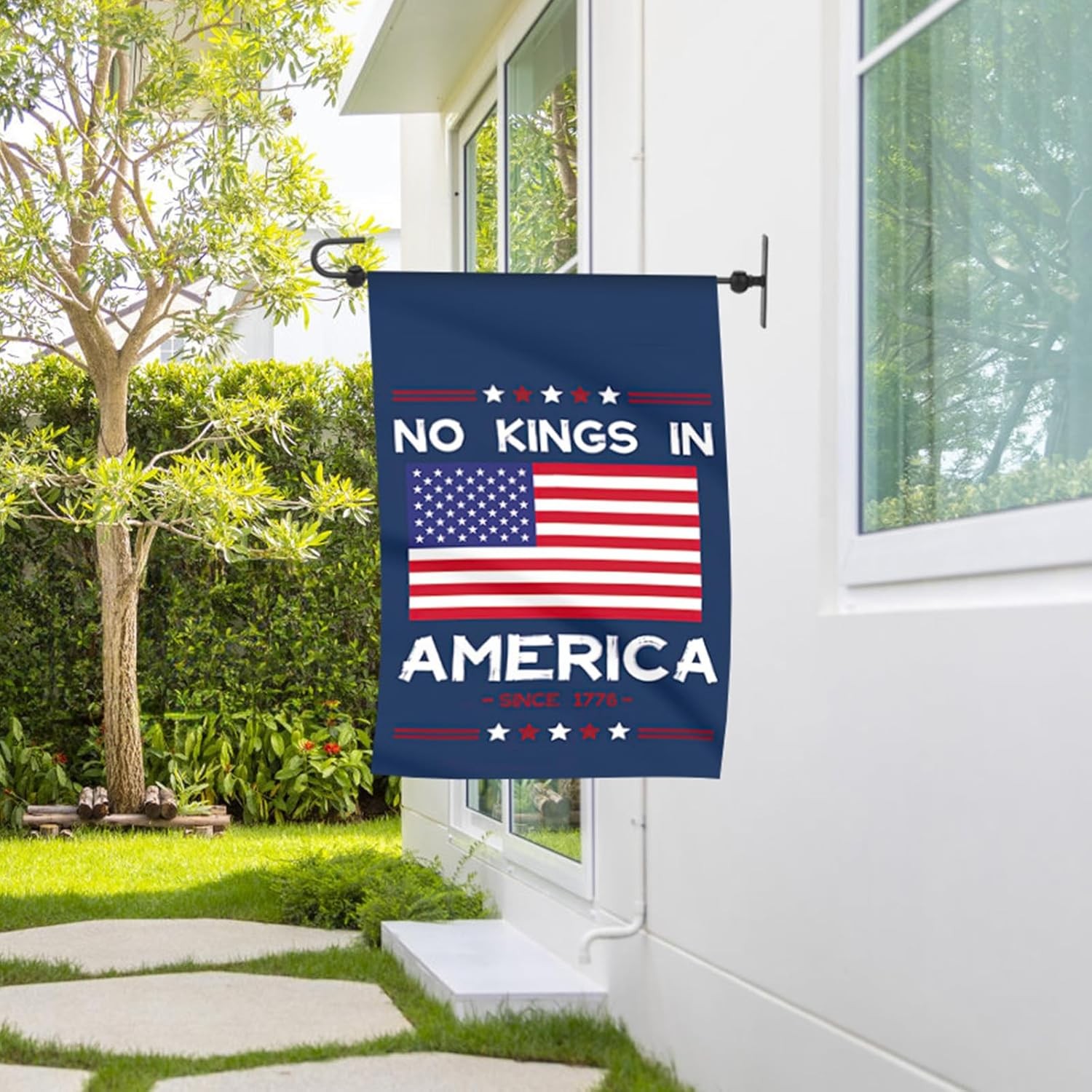 No Kings In America Yard Garden Flag, 12x18Inch Double Sided Decorations For Yar