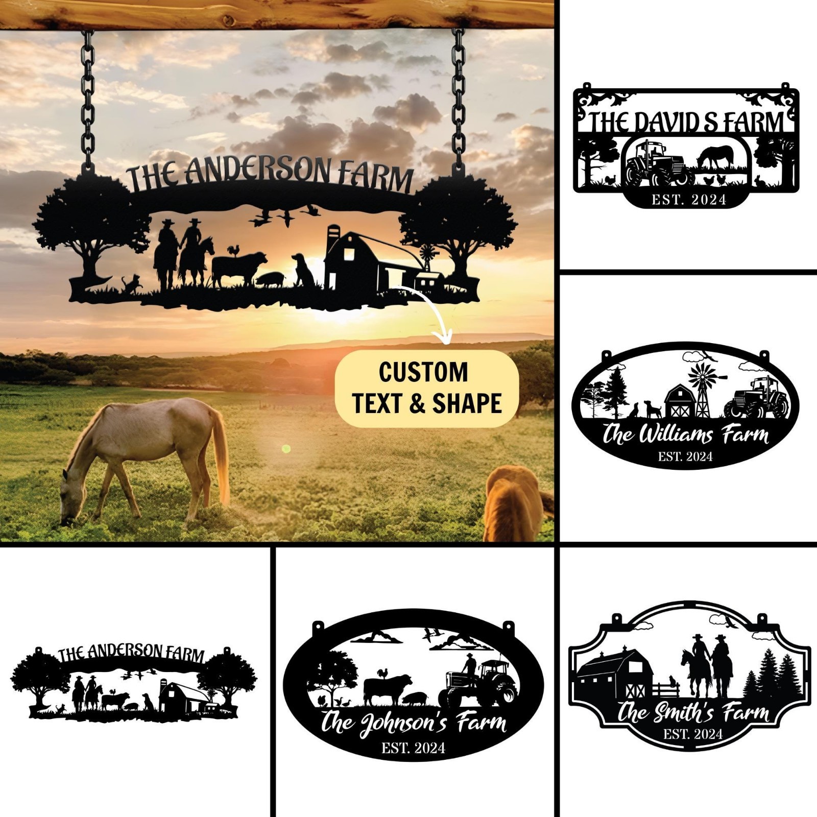 Personalized Your Metal Farm Sign, Farmhouse Metal Sign, Custom Ranch Sign