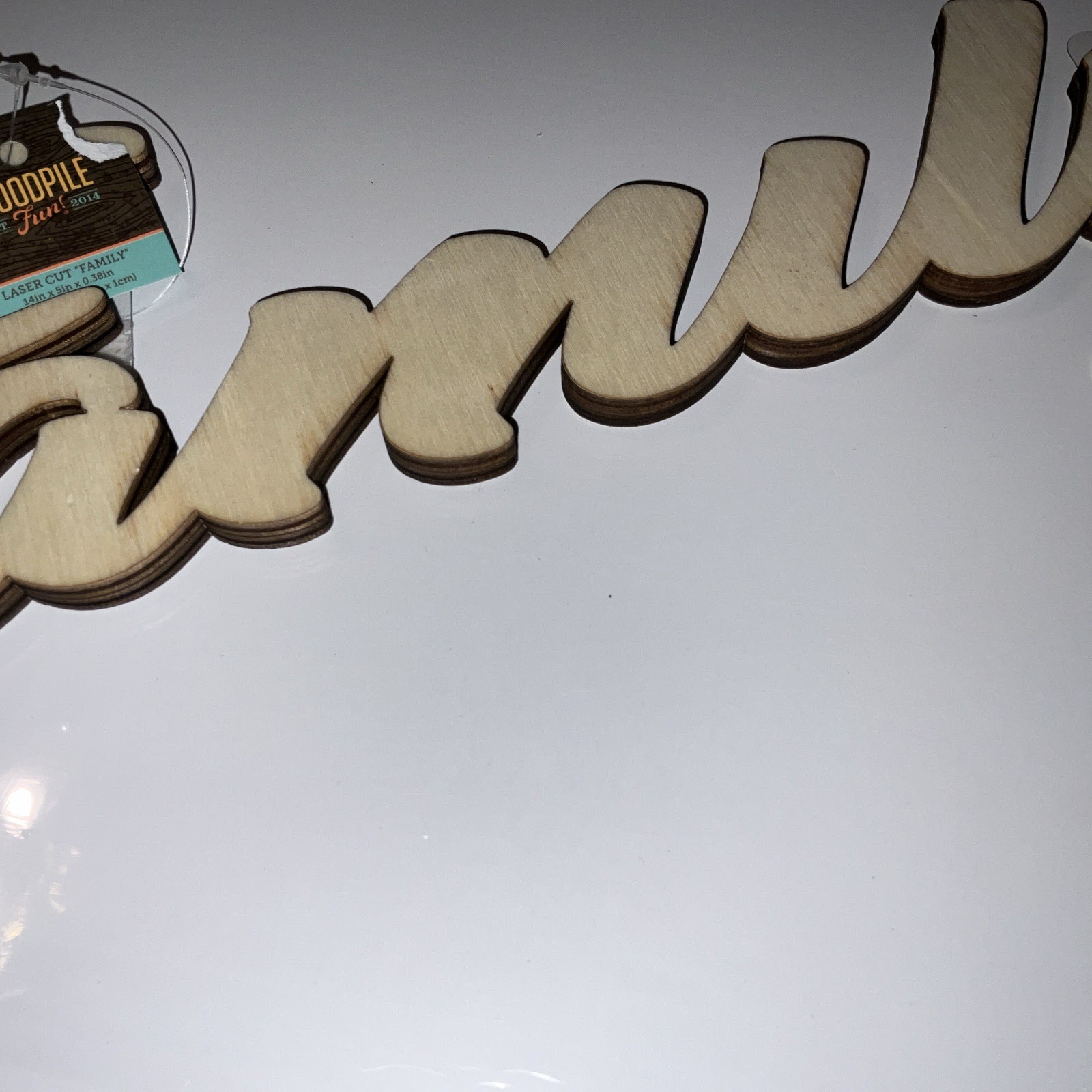 Family 14x5x.38 Laser Cut Wood Thick Paintable Or Stained Make It Your Own New