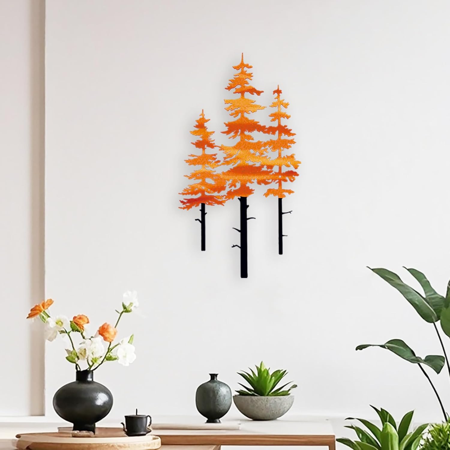 Metal Pine Tree Wall Art Decor, Nature Home Decor, Cedar Trees Metal Sign, Wall