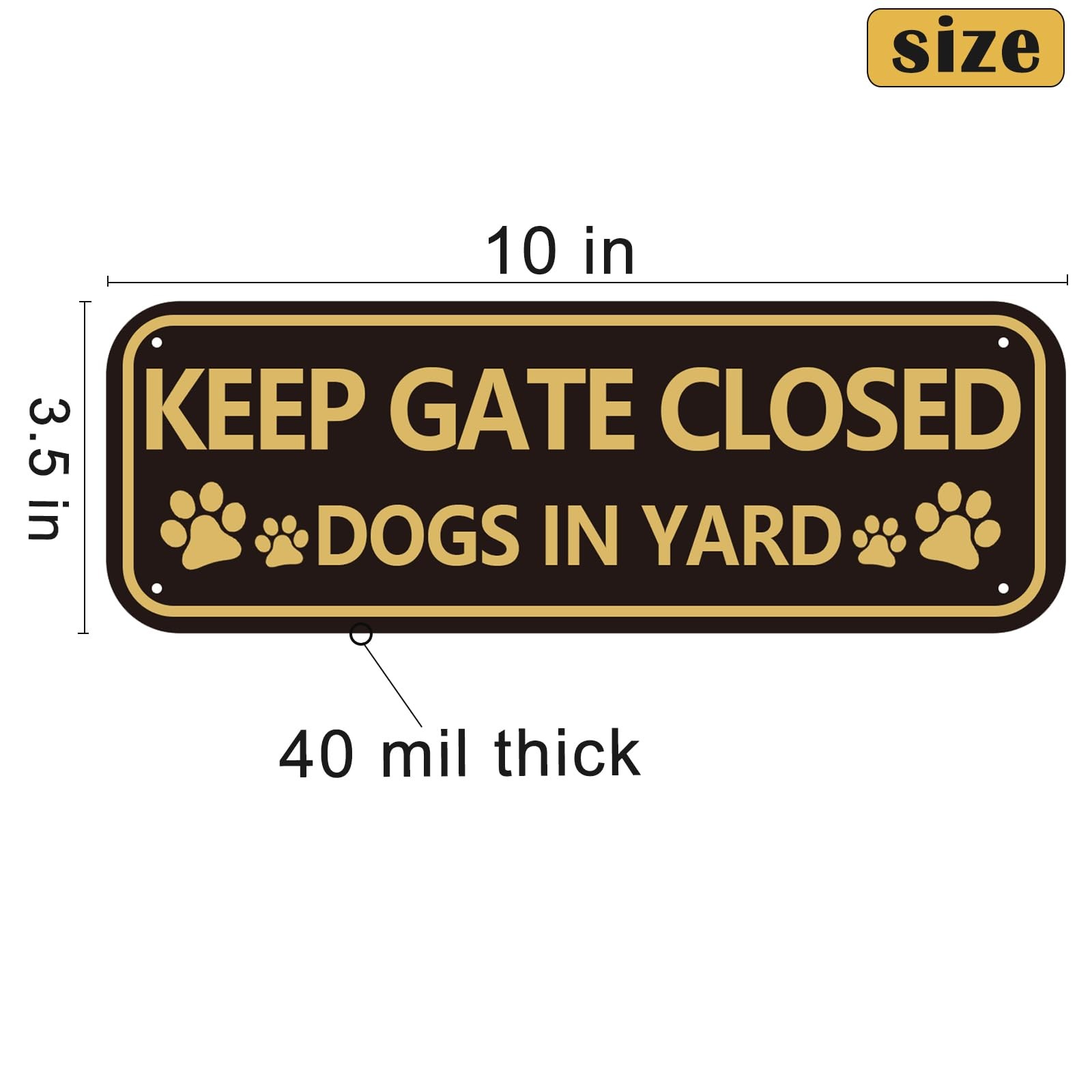 Beware of Dog Sign For Fence 2-Pack Keep Gate Closed Sign Dogs in Yard Sign