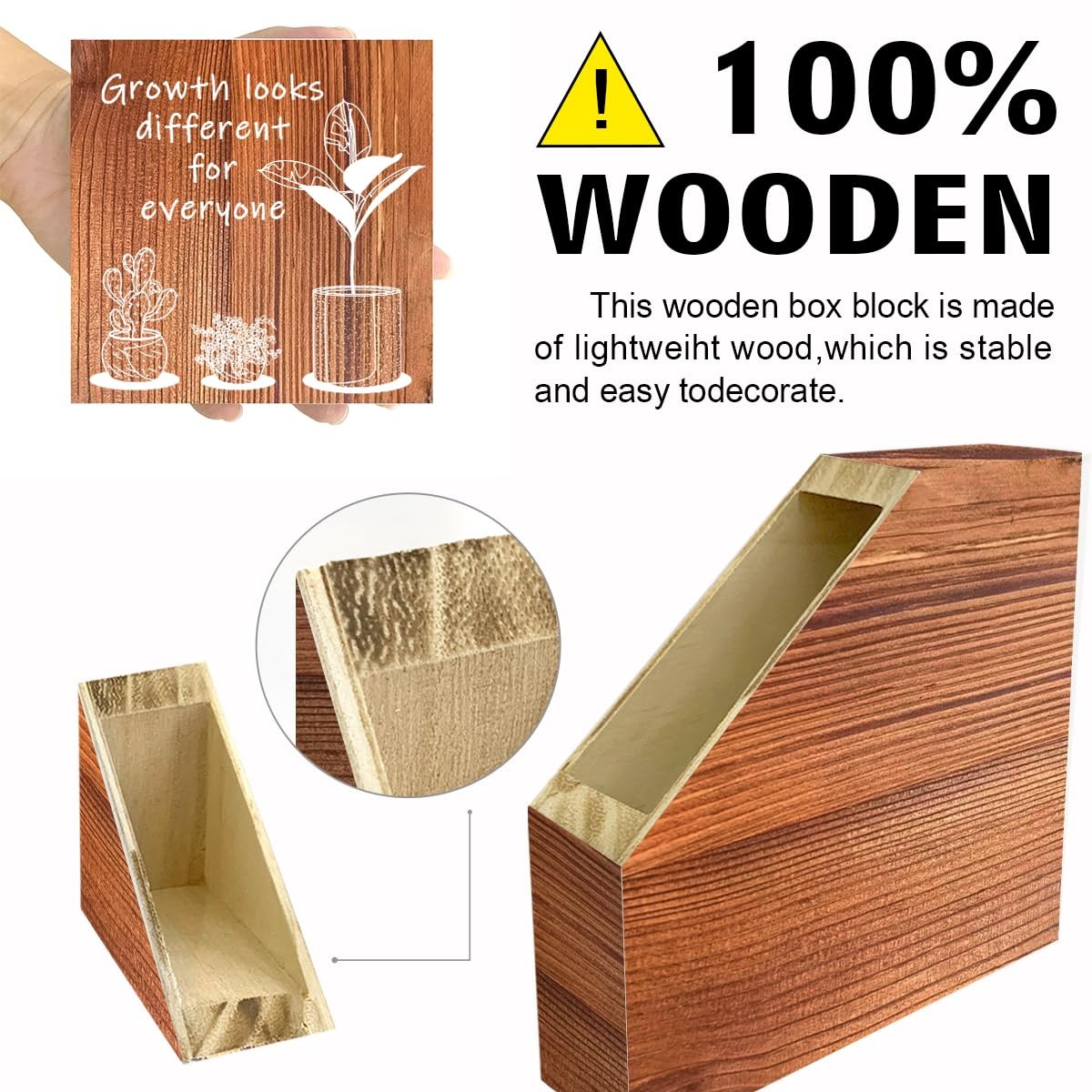 Inspirational Wood Block Signgrowth Looks Different For Everyone Plant Motivatio