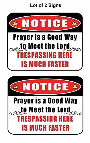 2 Count “Notice Prayer is a Good Way to Meet the Lord” 11 inch by 9.5 inch Lamin