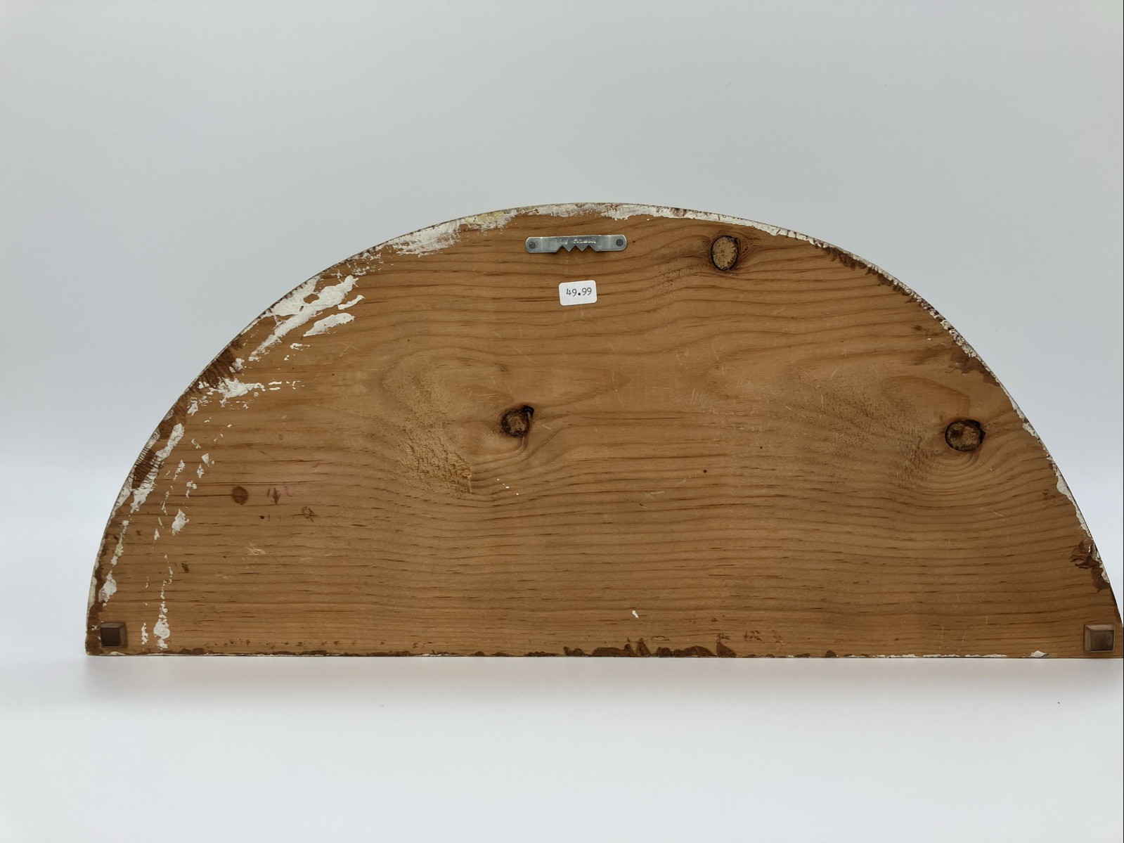 Hand Painted Half Moon Country Scene Wooden Wall Hanging Primitive 3D Folk Art