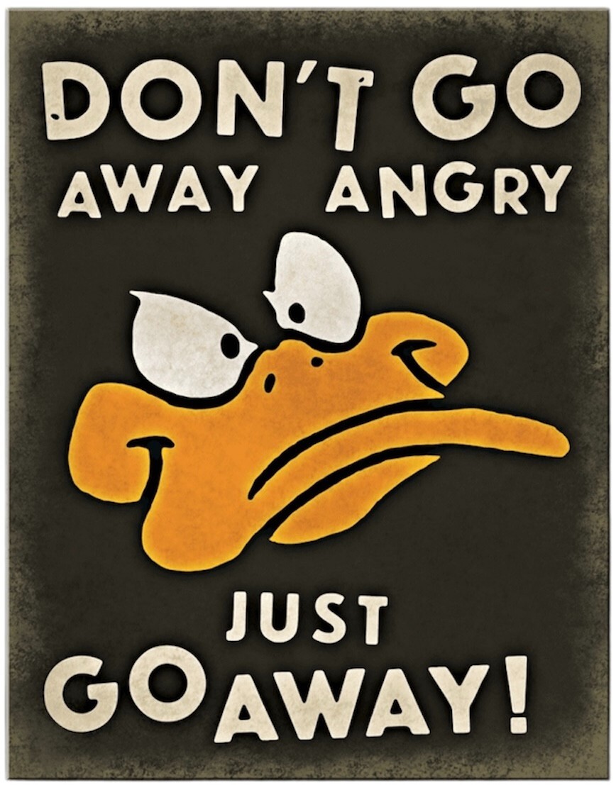Vintage Retro Looney Tunes Daffy Duck Metal/Tin Sign Man Cave Just Go Away 2882