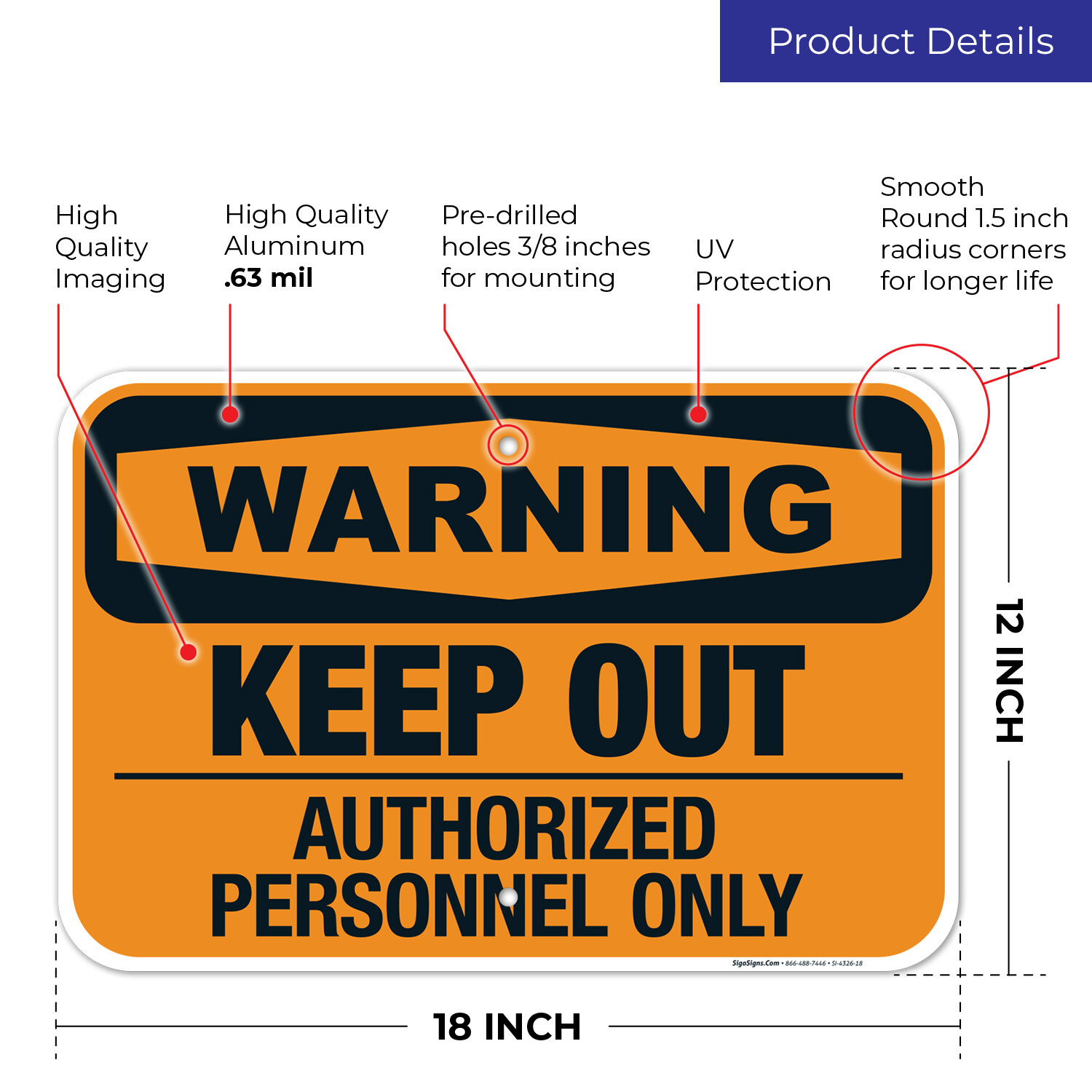 Keep Out Authorized Personnel Only Sign, OSHA Warning Sign,