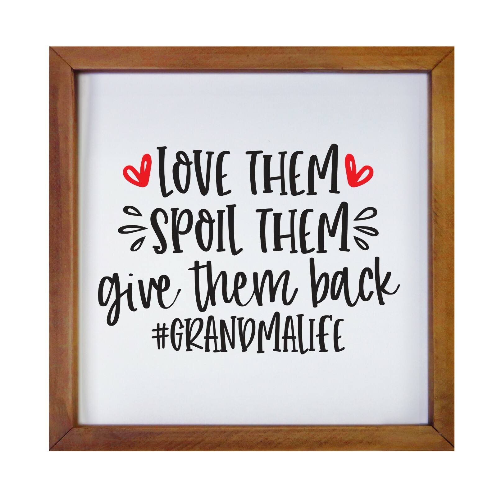 Inspirational 7×7 Wooden Framed Shadow Box Modern Wall Art Decor Love Them Spoil