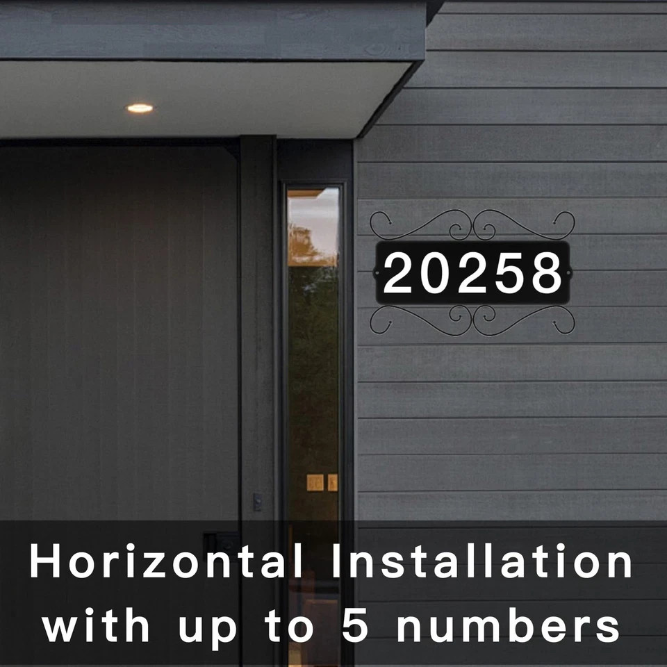 Metal Address Sign, Street House Numbers, Address Plaques for Houses, Horizon…