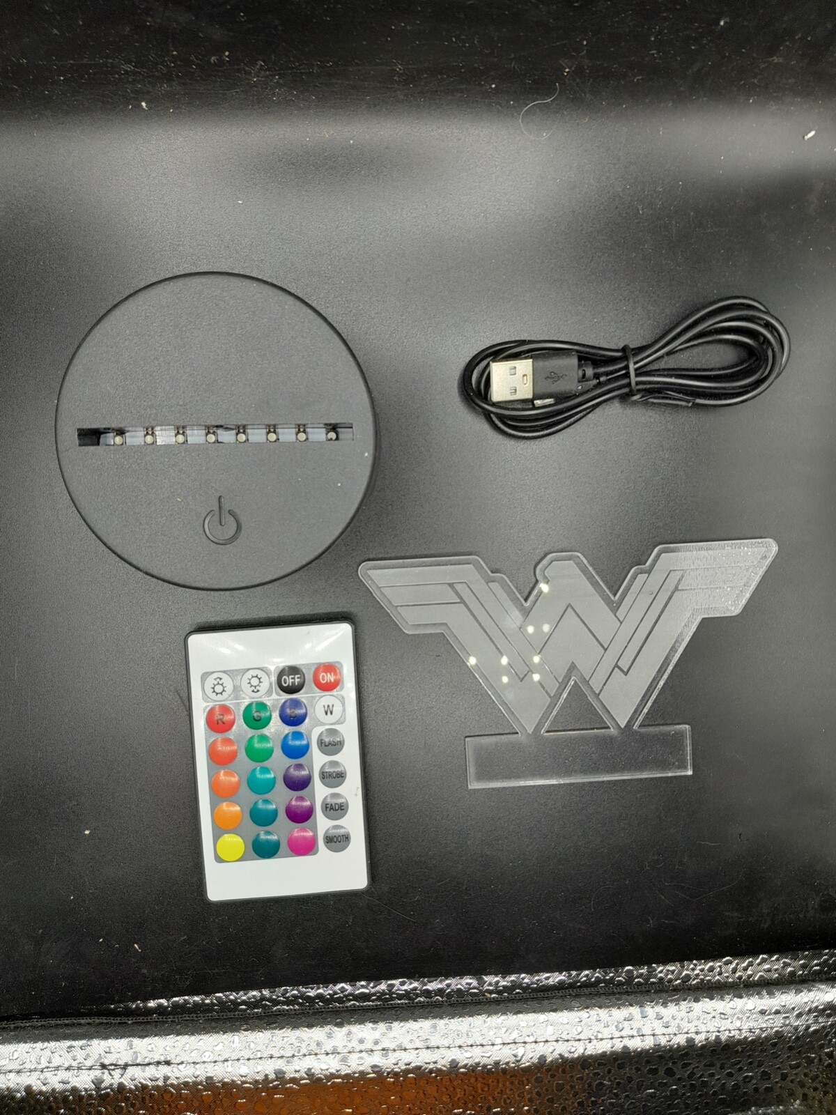 Edge Lit Tabletop Sign, Multi-Colored LED, Wonder Woman Emblem, Art, Night Light