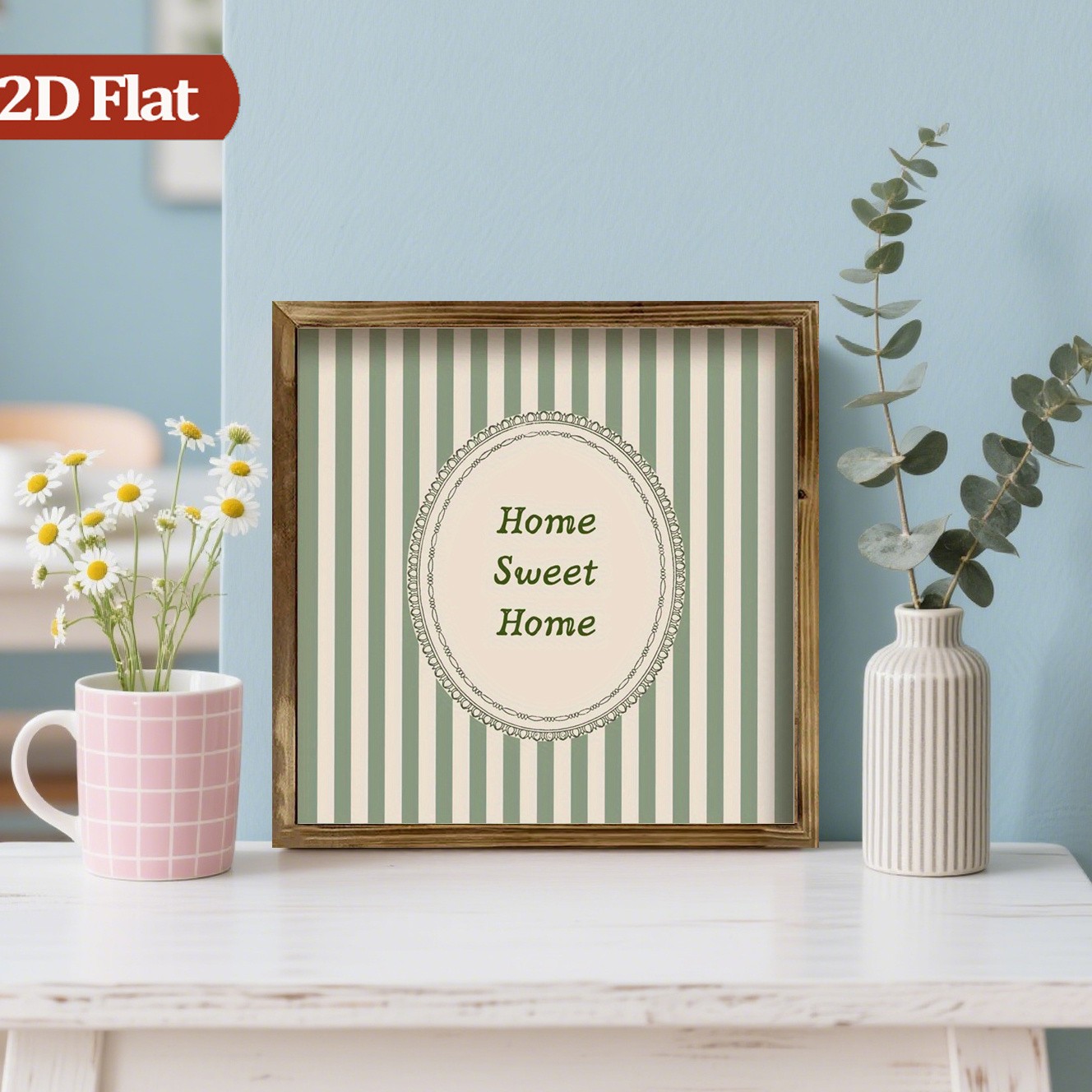 Rustic Sage Green Home Sweet Home Wooden Plaque Perfect Family Housewarming Gift